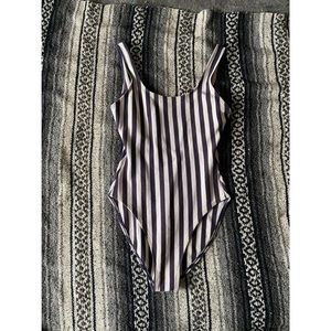 Navy & White Striped Vintage Swimsuit
